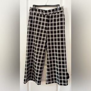 Worthington Black and White Plaid Wide Leg Pants